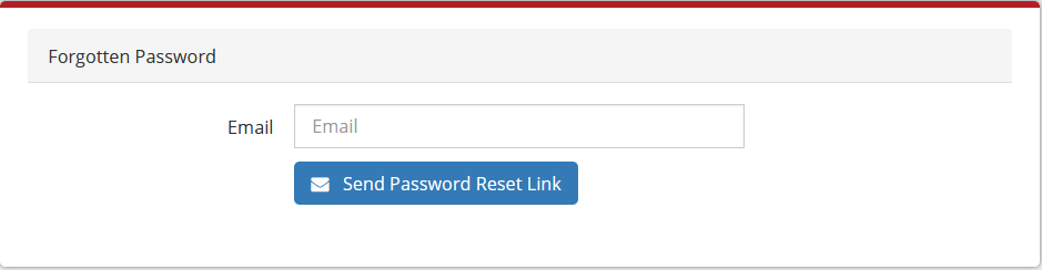 Password Reset Screen